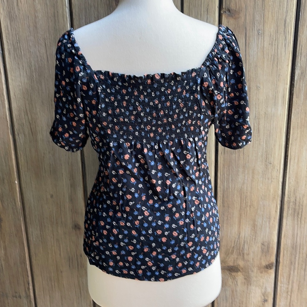 Madewell • square neck Prairie Posies smocked top - Picture 3 of 14